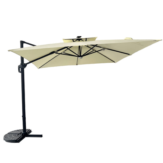 Sombrilla Bright Night Con Luces Crema