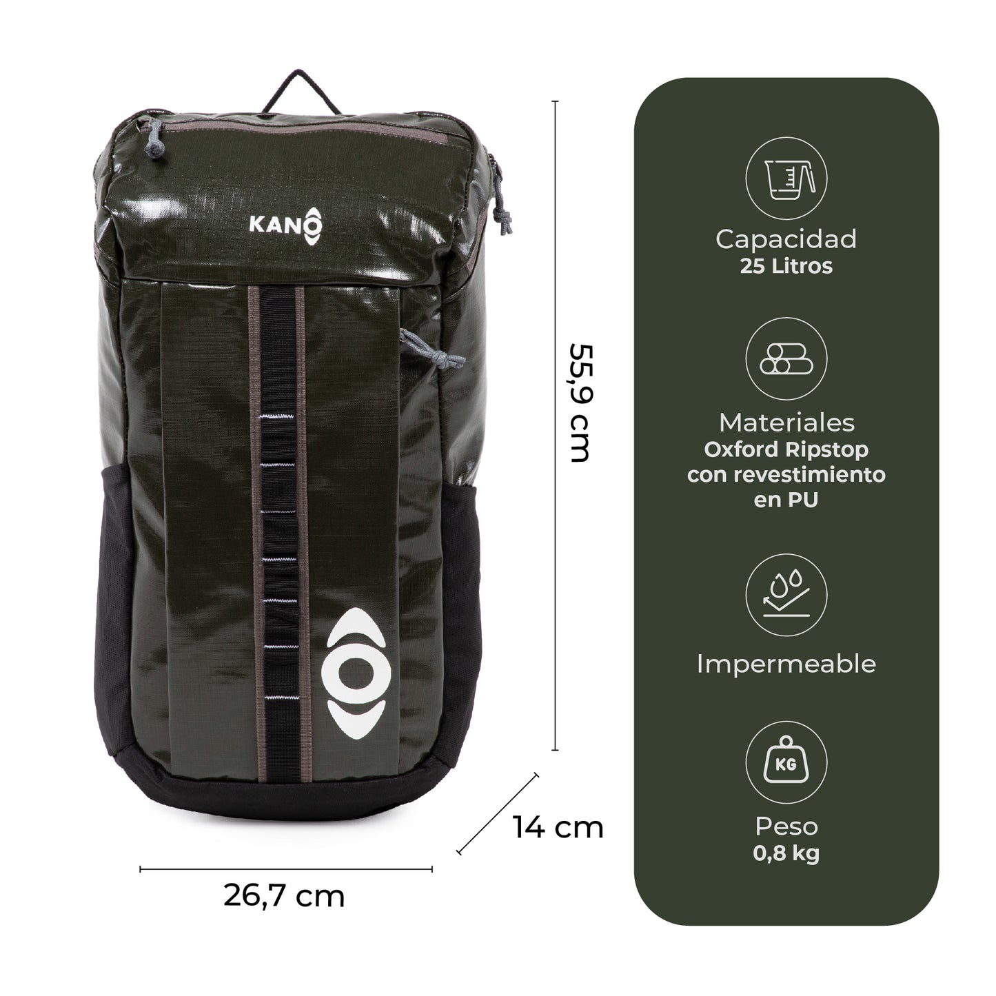 Mochila Outdoor 25L Andes Verde