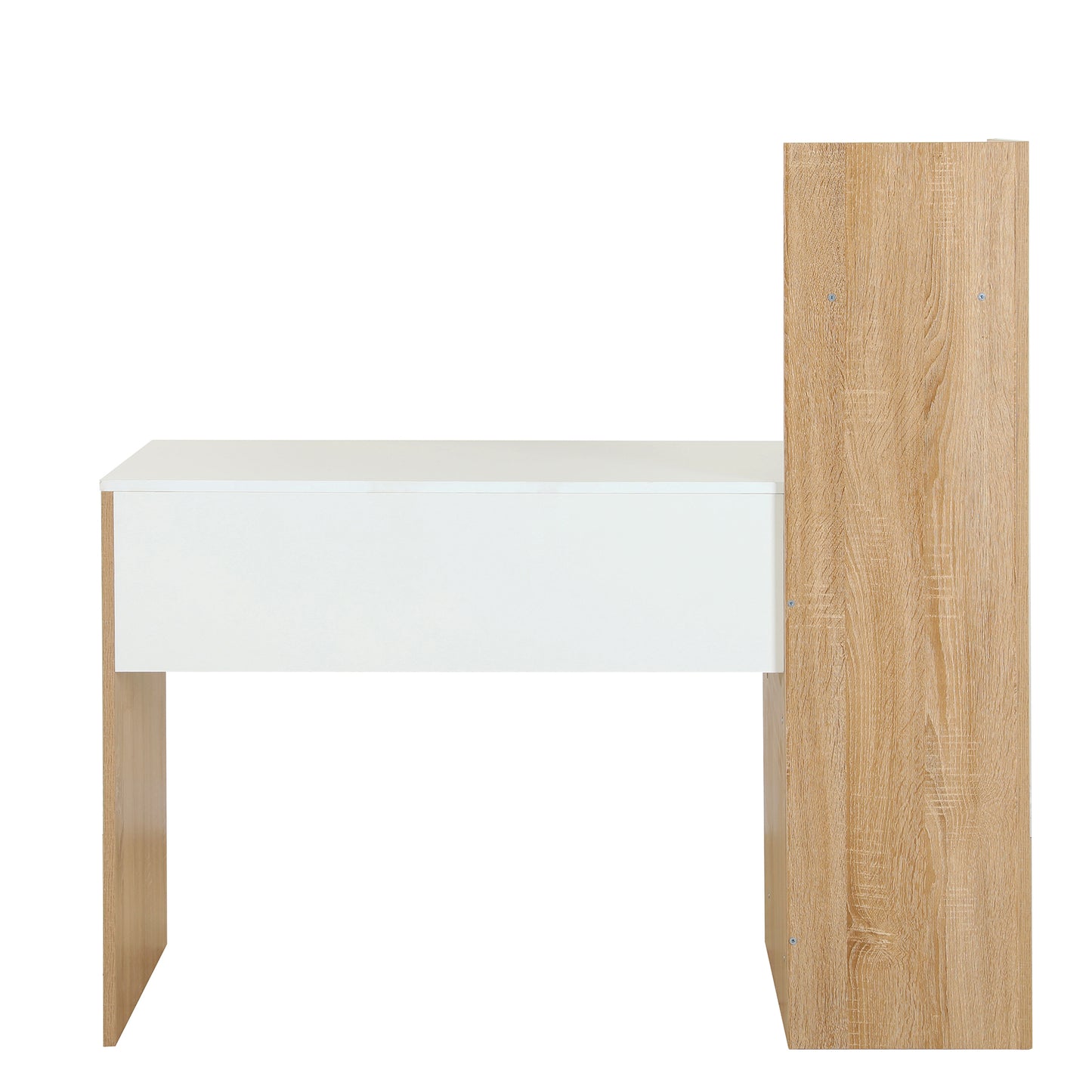 Escritorio con Biblioteca Blanco y Marrón Maple