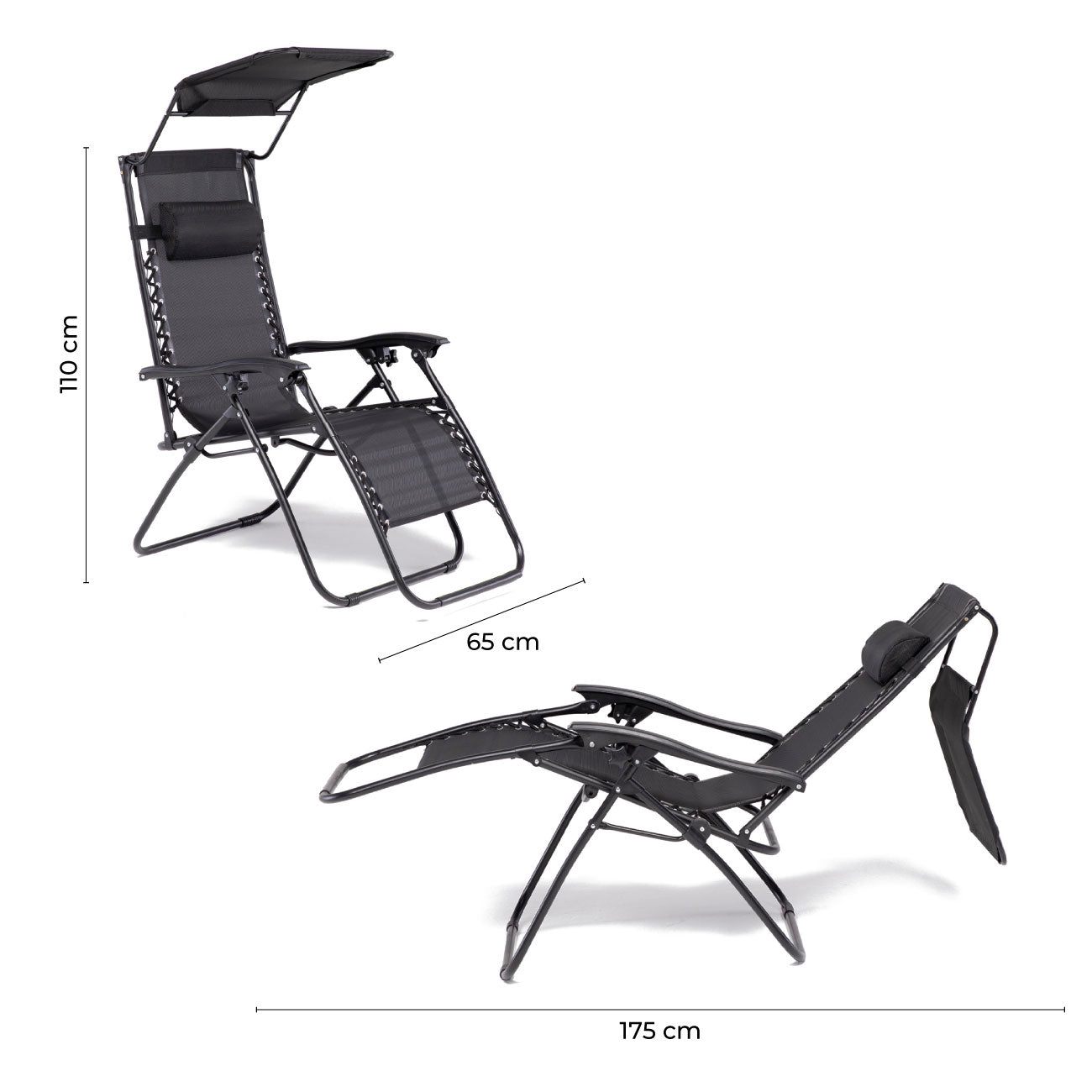 Reposera Zero Gravity con Techo Zen Canopy