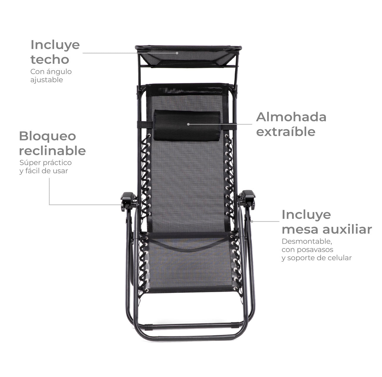 Reposera Zero Gravity con Techo Zen Canopy