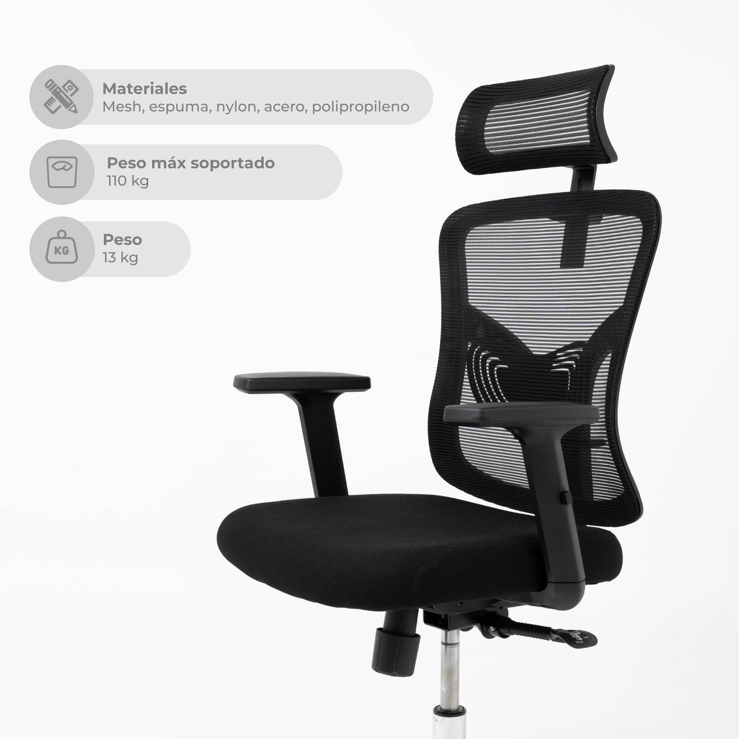Silla de Escritorio Ergonómica Ankara Silver