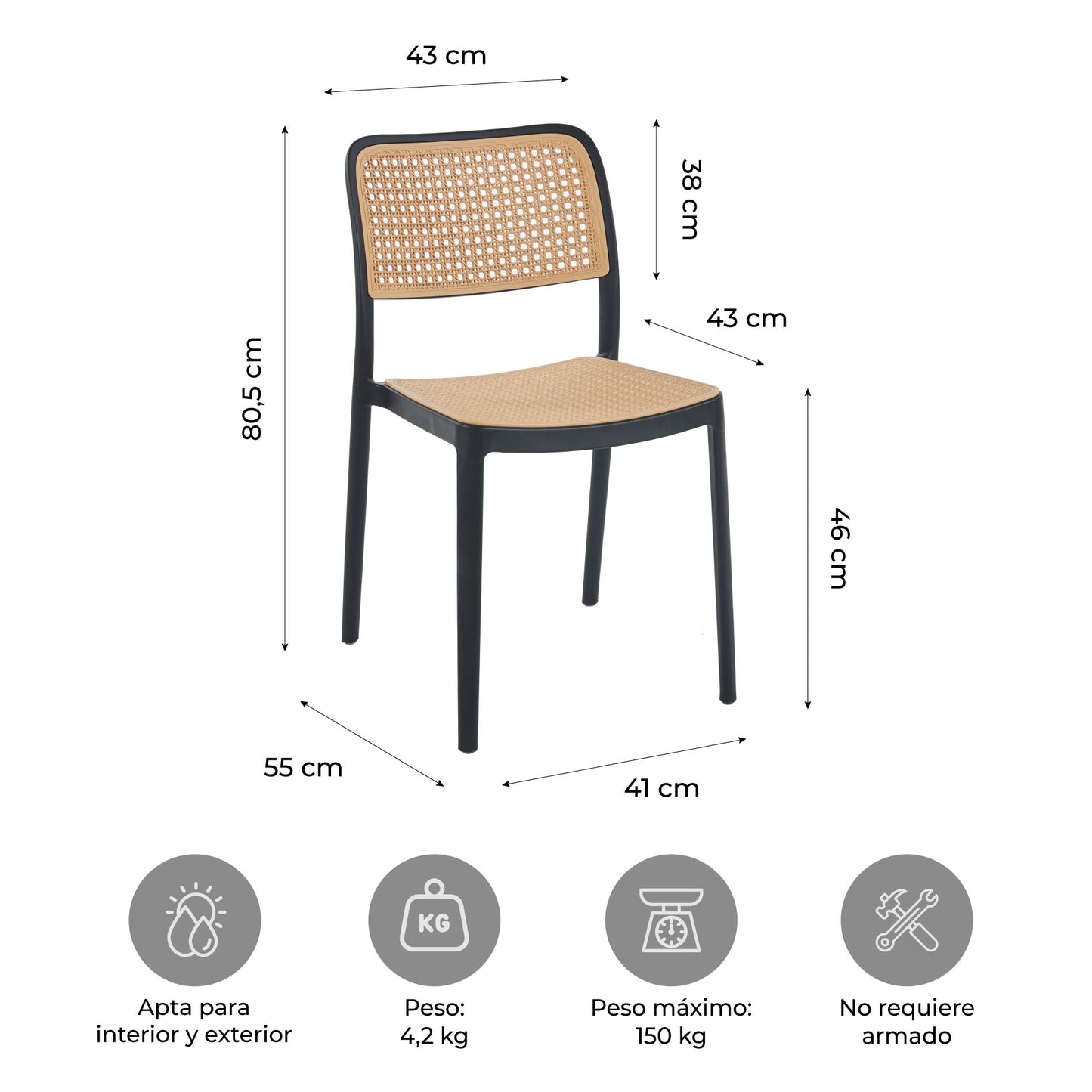 Silla de Comedor Batanga Símil Ratán