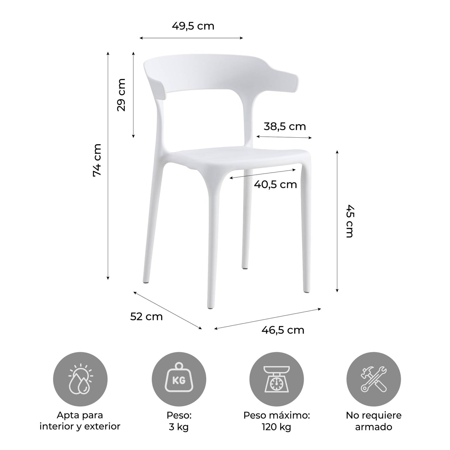 Silla de Comedor Esparta con Protección UV