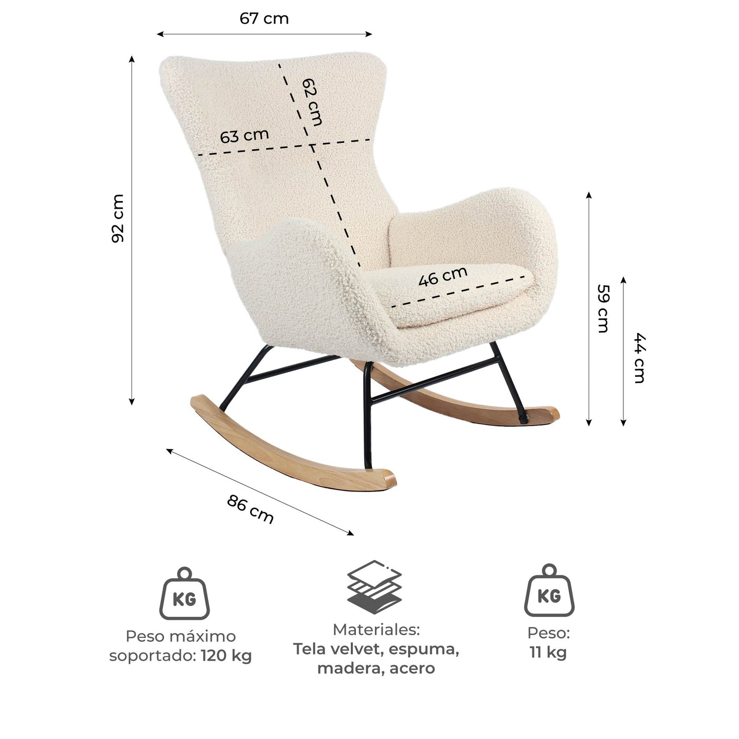 Sillón Mecedor Tavia Beige