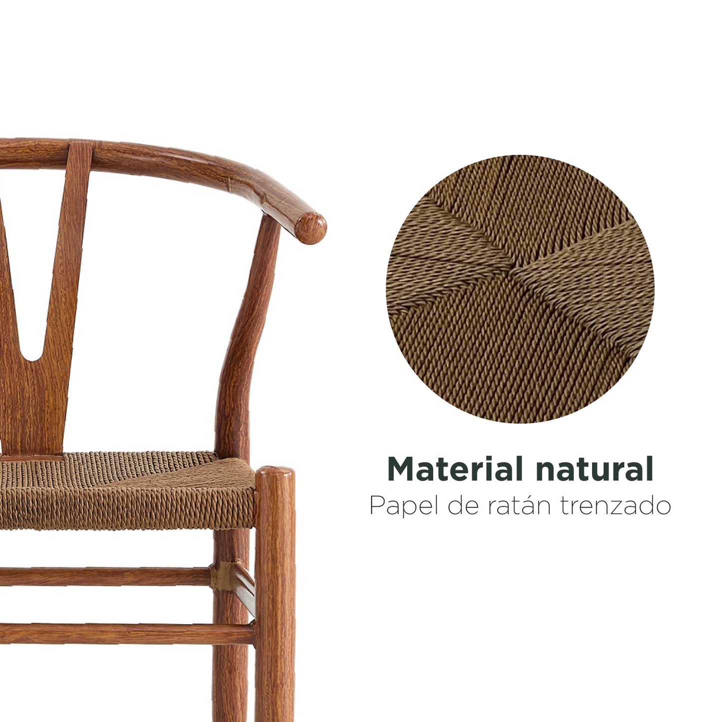 Set x2 Sillas de Comedor Makati Estilo Wishbone