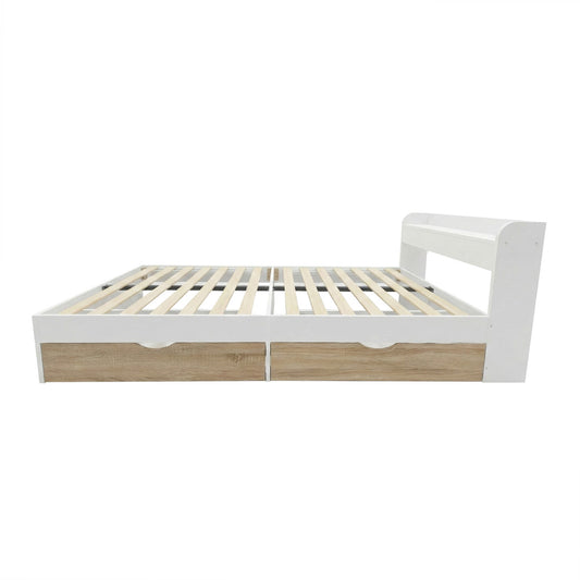 Cama de 2 Plazas Nórdica Con Cajones