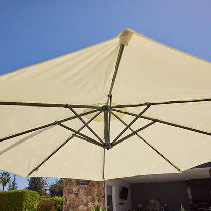 Sombrilla Lateral Con Base Beige