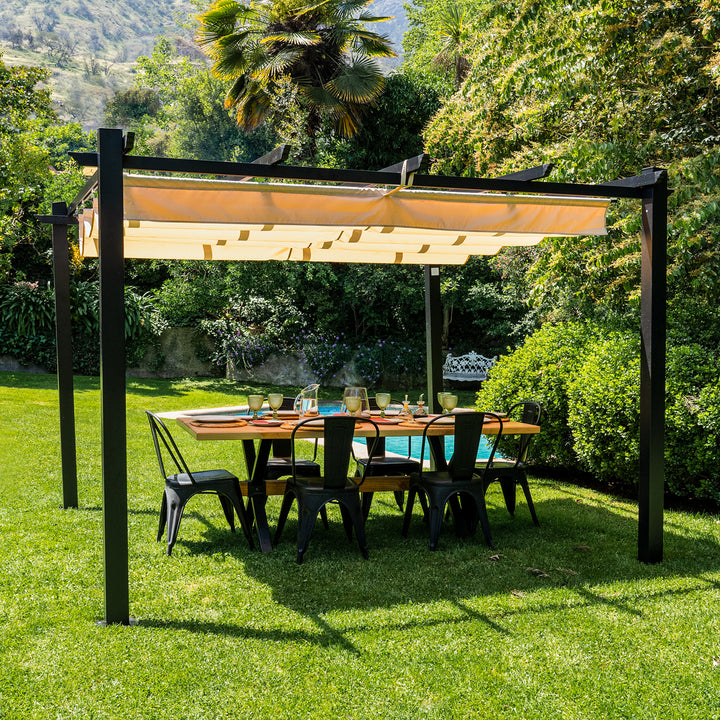 Pérgola White Shelter Retráctil 3x3