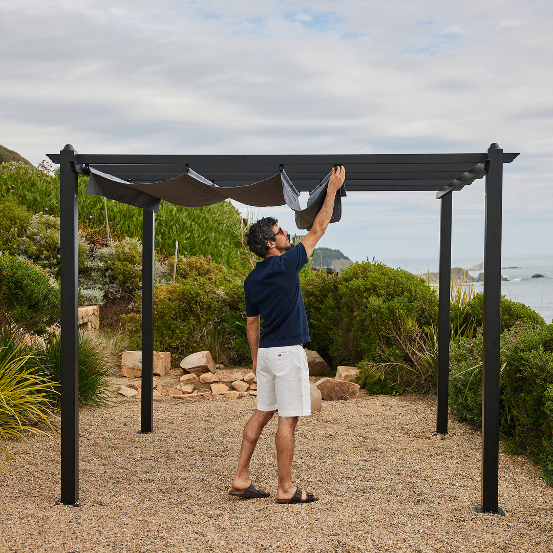 Pérgola Grey Shelter Retráctil 3x3