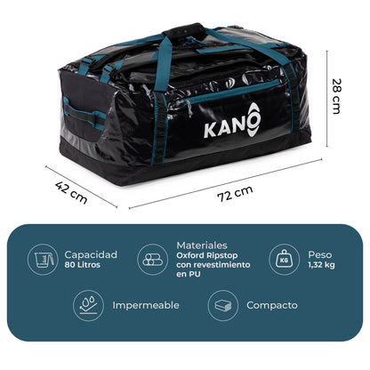 Bolso Mochila Impermeable 80L Roy Black