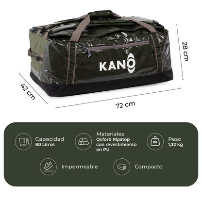 Bolso Mochila Impermeable 80L Roy Verde