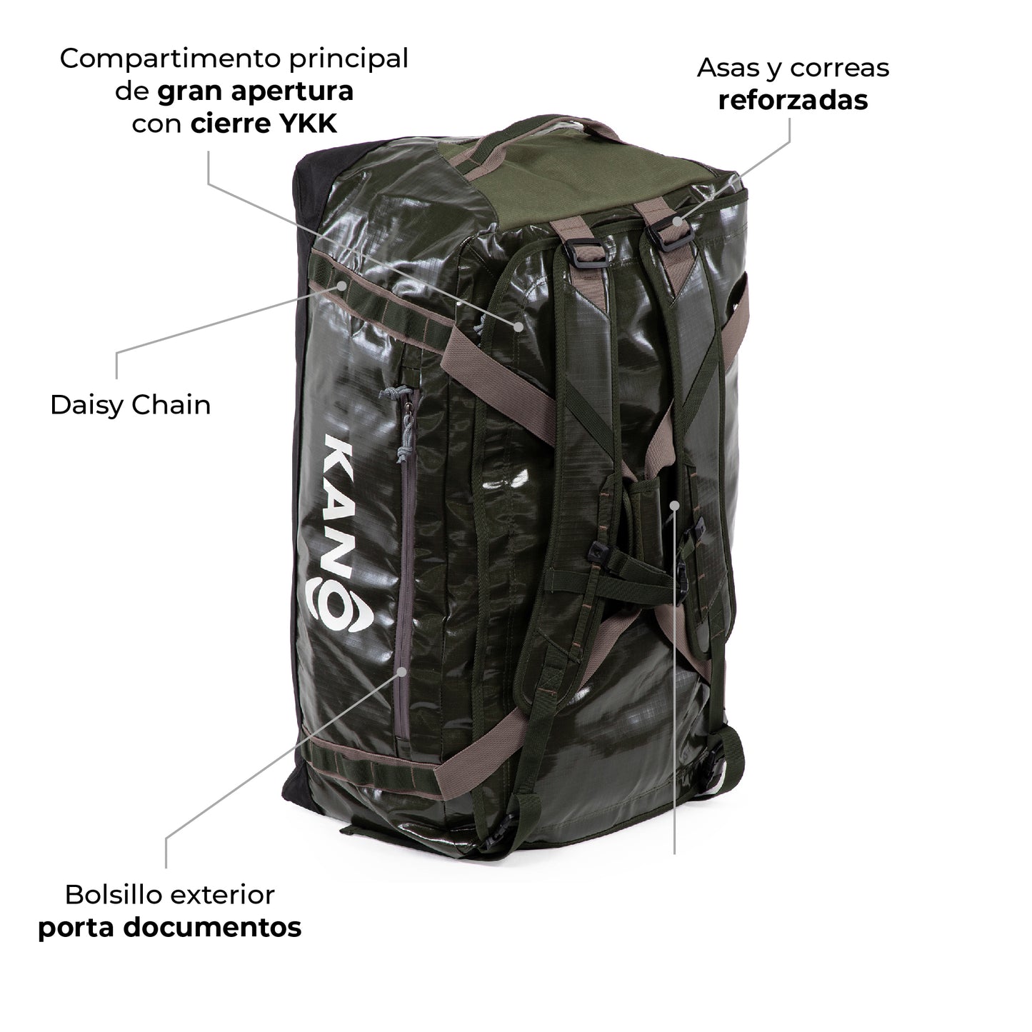 Bolso Mochila Impermeable 80L Roy Verde