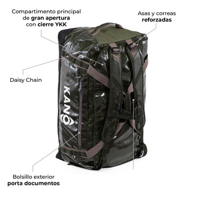 Bolso Mochila Impermeable 80L Roy Verde