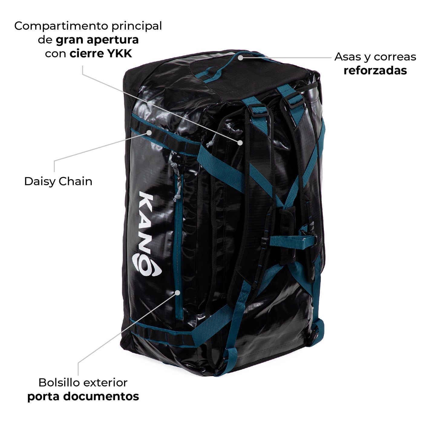 Bolso Mochila Impermeable 80L Roy Black
