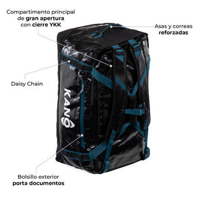 Bolso Mochila Impermeable 80L Roy Black