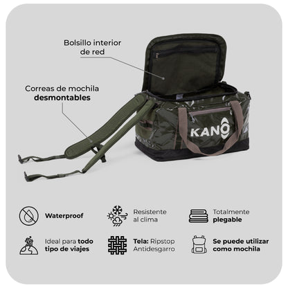 Bolso Mochila Impermeable 40L Darwin Verde