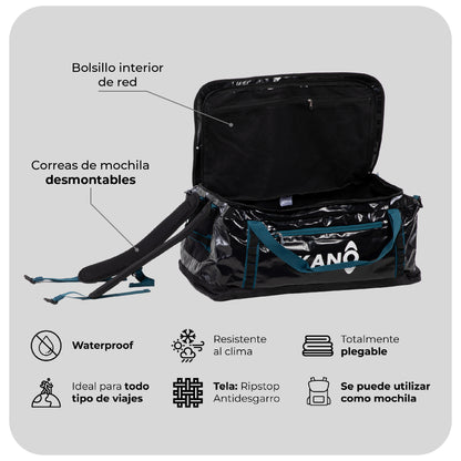 Bolso Mochila Impermeable 80L Roy Black