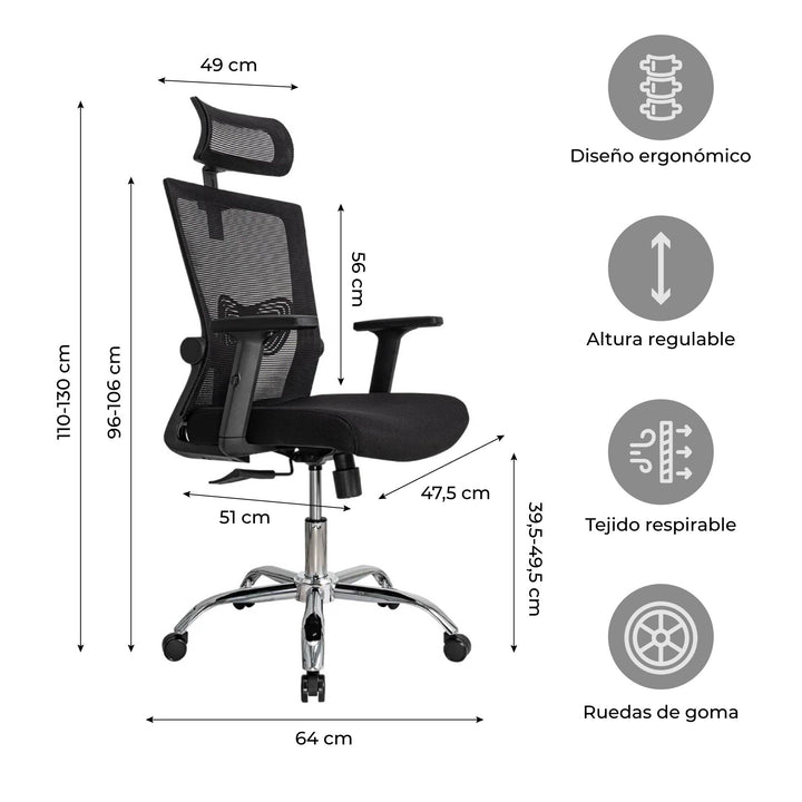 Silla de Escritorio Ergonómica Delphi