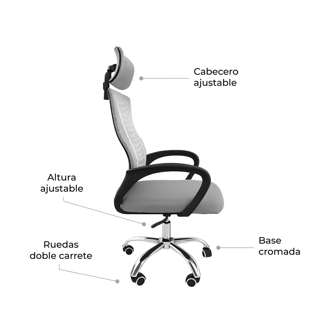 Silla de Escritorio SILL-Q2G Gris