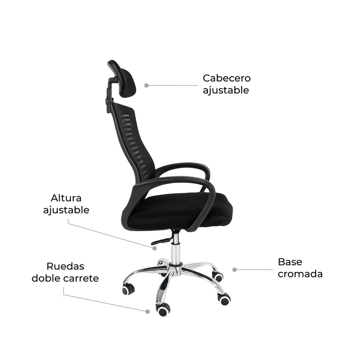 Silla de Escritorio SILL-Q2N Negra