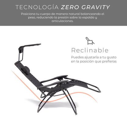 Reposera Zero Gravity con Techo Zen Canopy