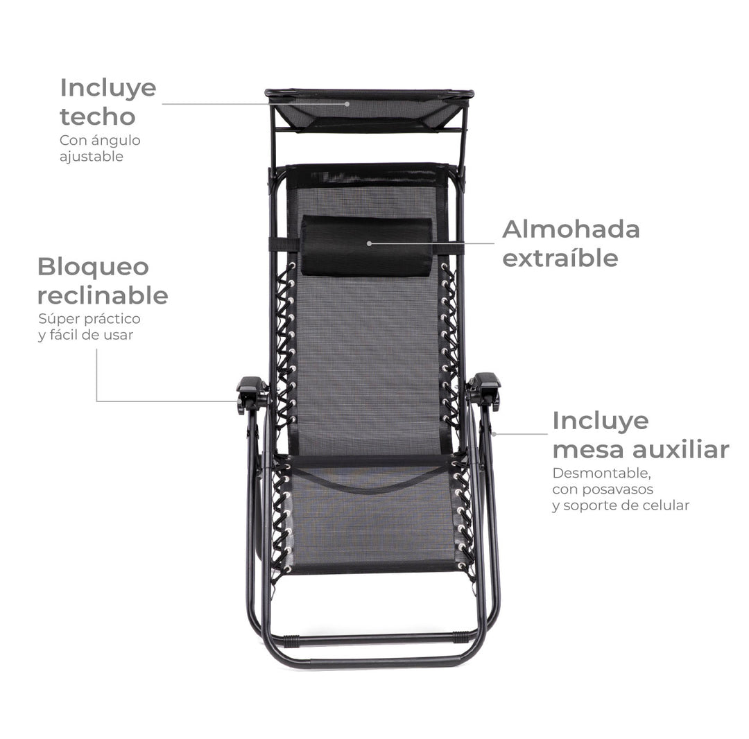 Reposera Zero Gravity con Techo Zen Canopy