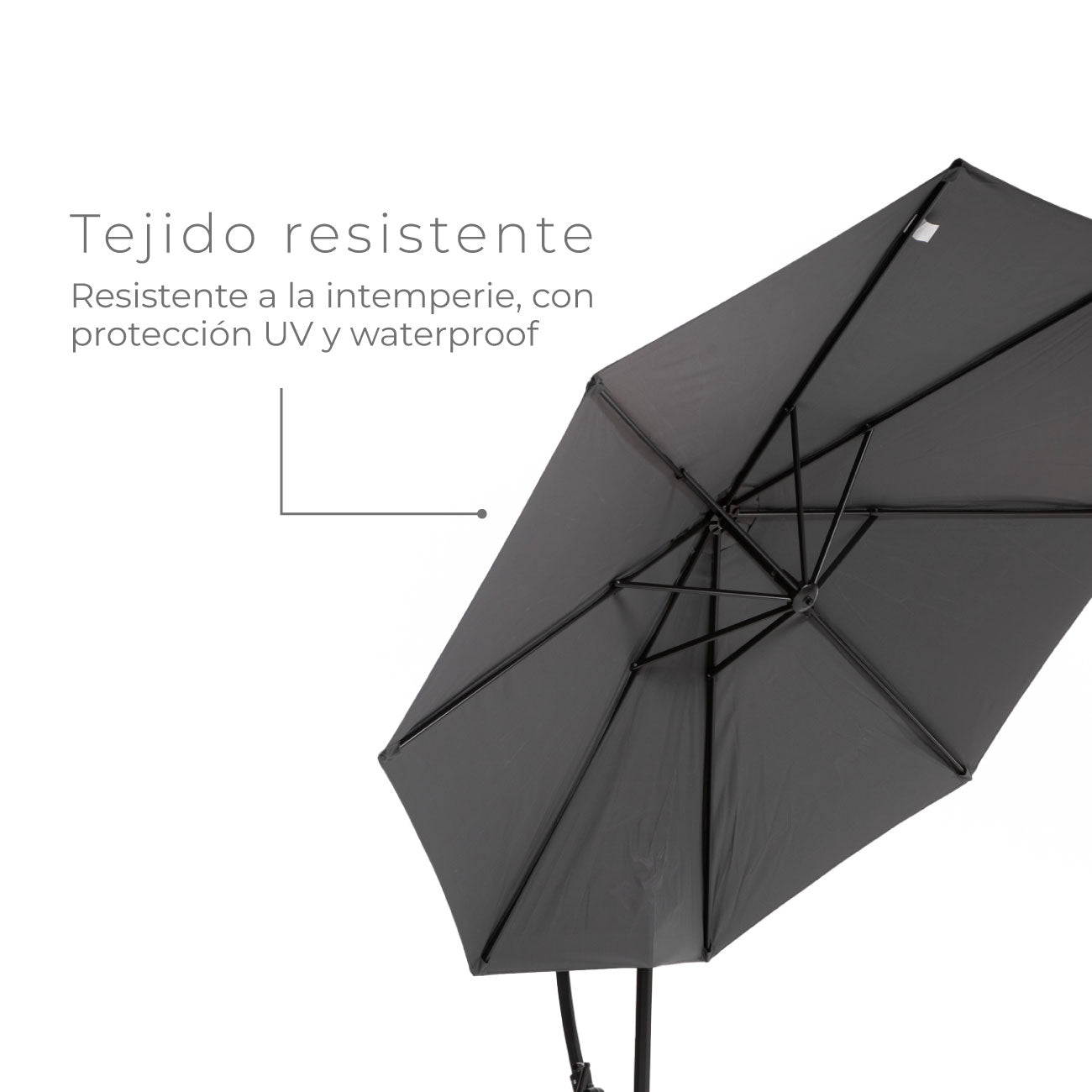Sombrilla Lateral Con Base Grafito