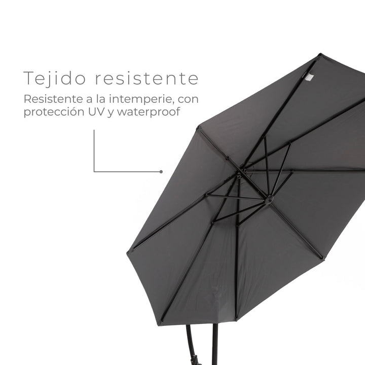 Sombrilla Lateral Con Base Grafito