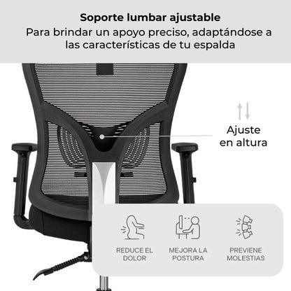 Silla de Escritorio Ergonómica Ankara Silver