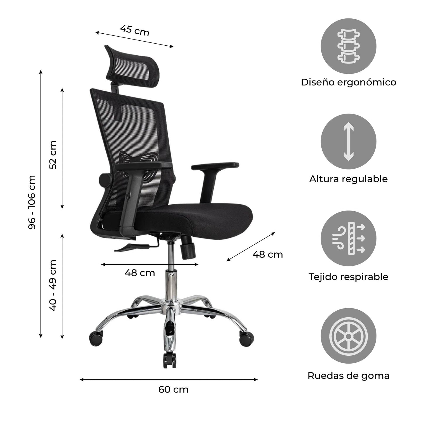 Silla de Escritorio Ergonómica Delphi