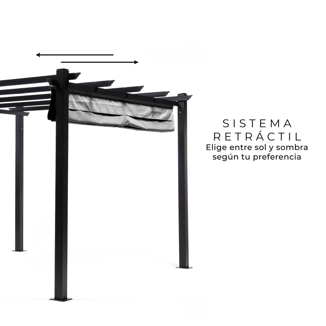 Pérgola Grey Shelter Retráctil 3x3