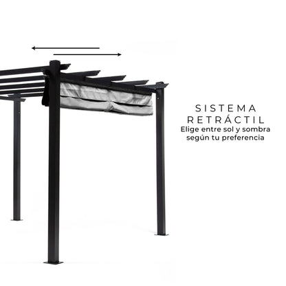 Pérgola Grey Shelter Retráctil 3x3