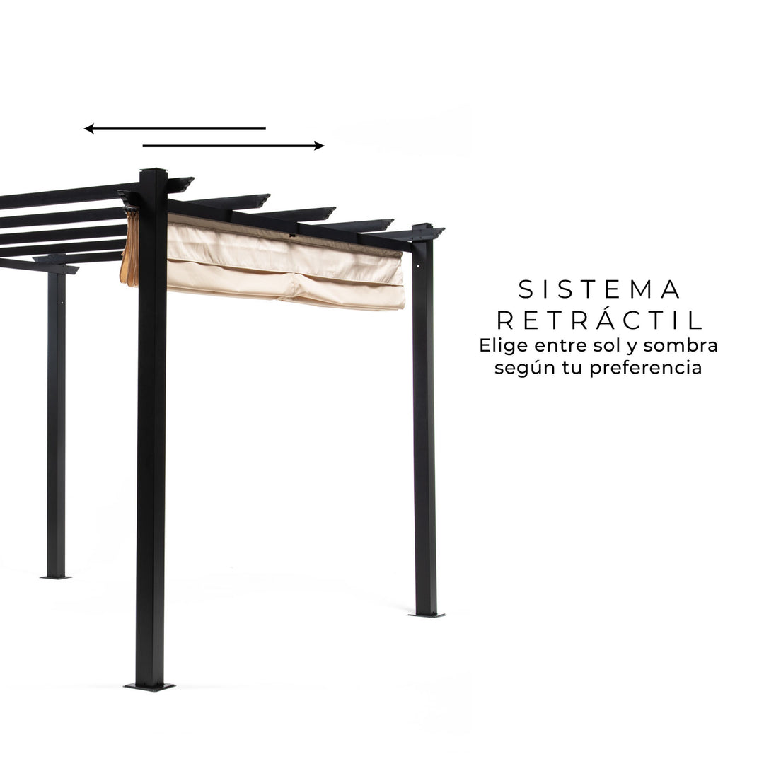 Pérgola White Shelter Retráctil 3x3