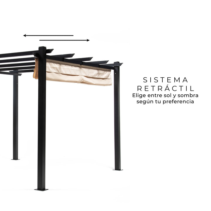 Pérgola White Shelter Retráctil 3x3