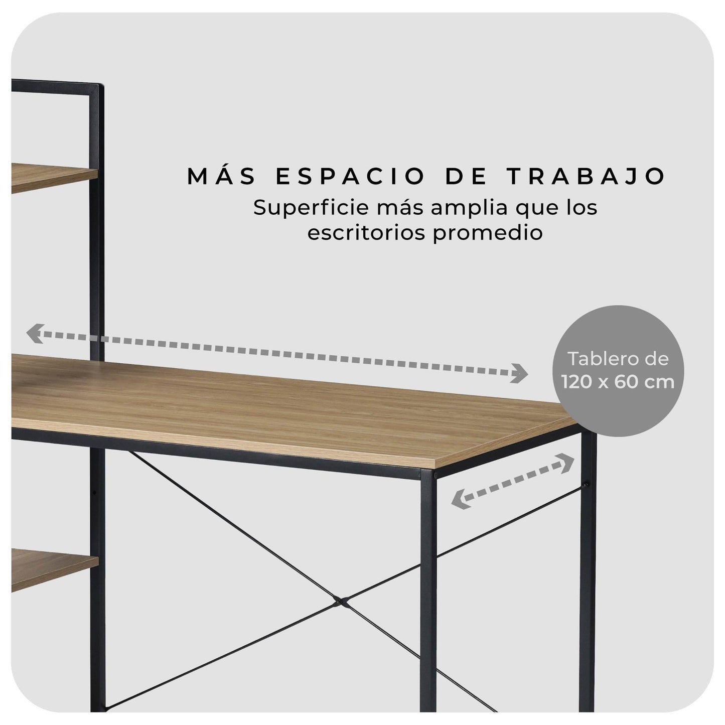 Escritorio Industrial con Estantería Lateral Desk-4