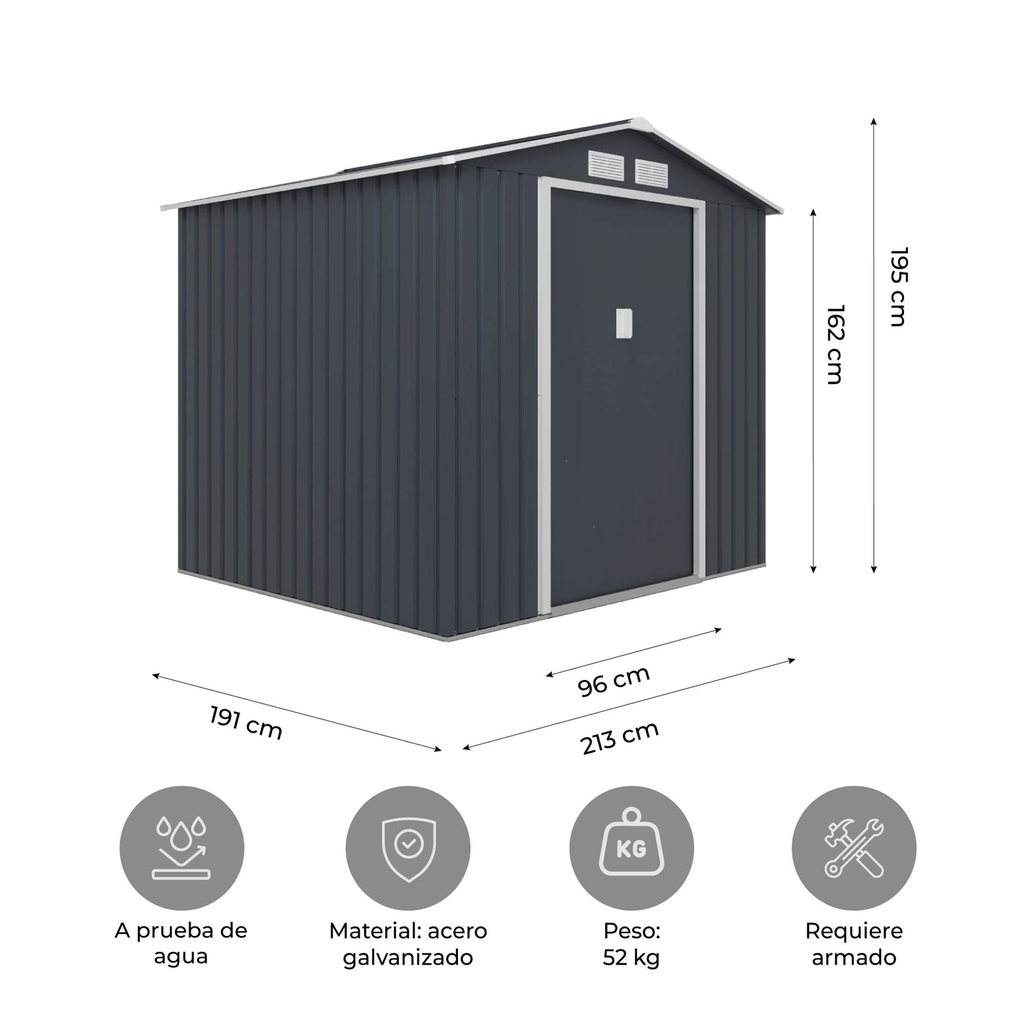 Cobertizo Armario Para Exterior Archer B 213x191x195 Cm