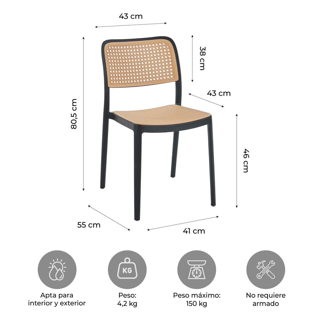 Silla de Comedor Batanga Símil Ratán