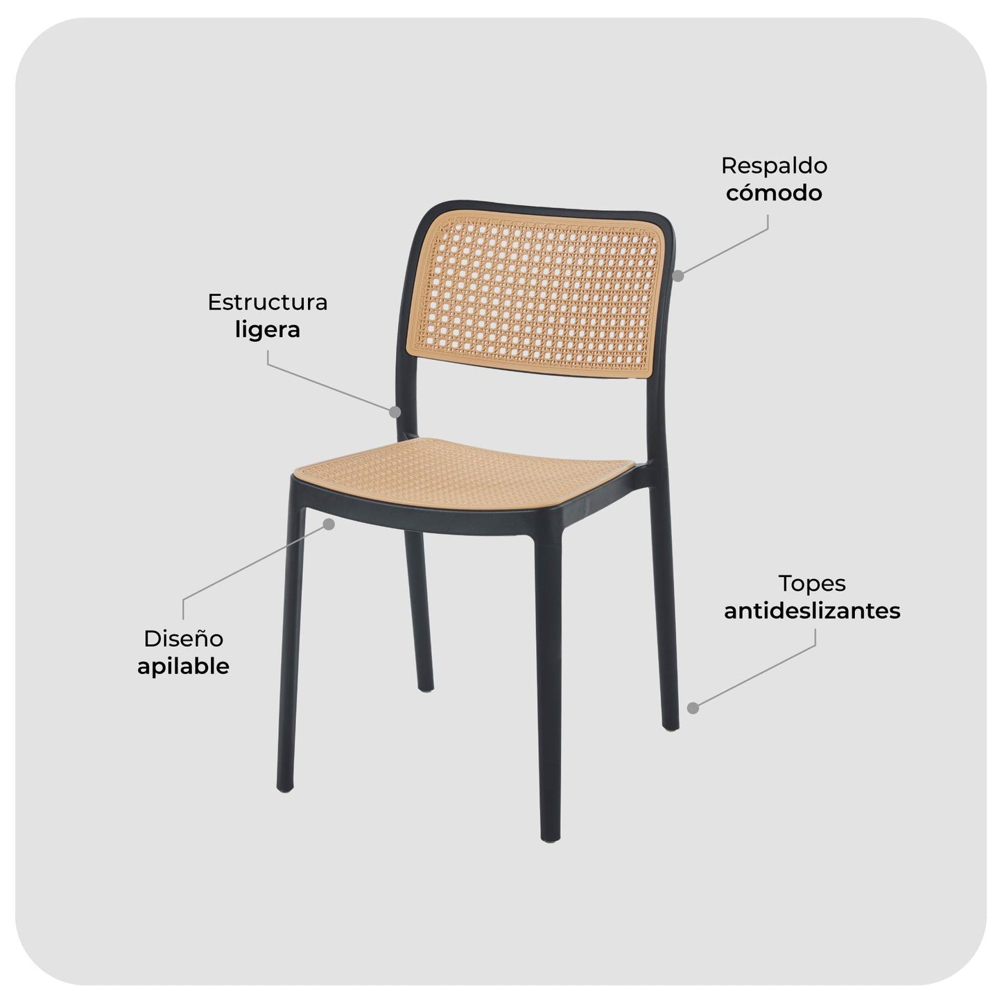 Silla de Comedor Batanga Símil Ratán