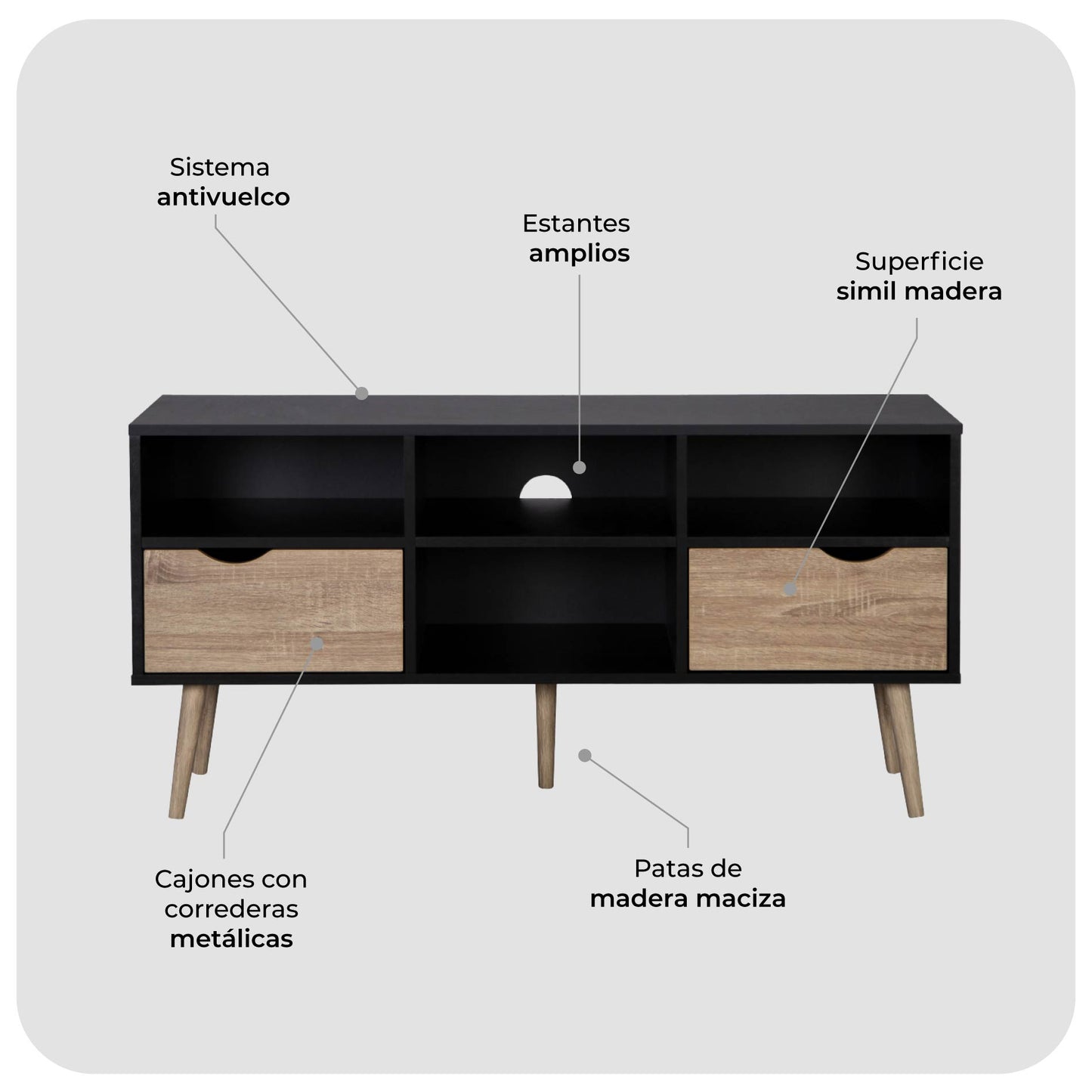 Rack de TV Bolonia Black