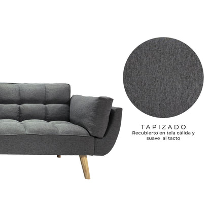 Sofá Cama 3 Cuerpos Buher Gris