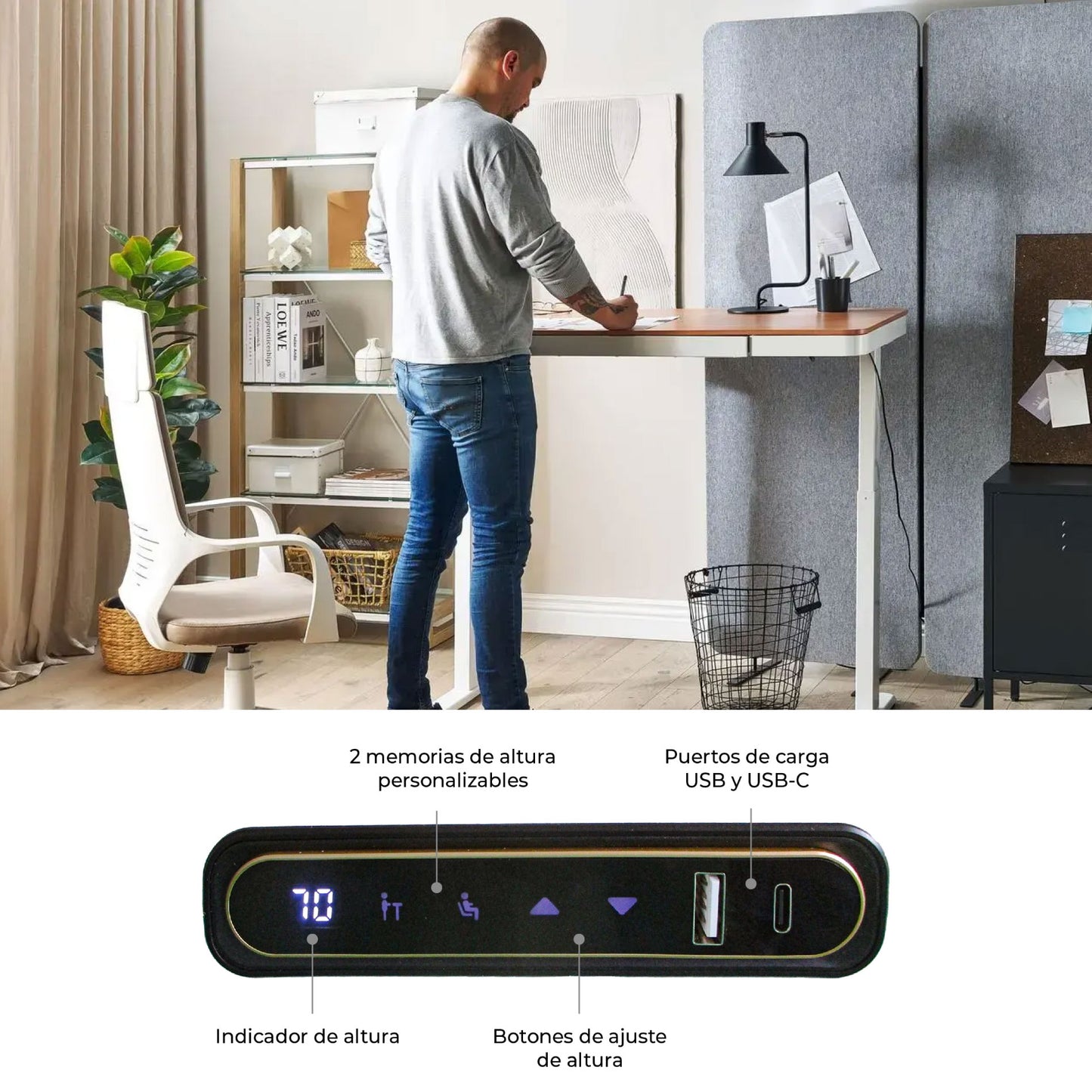 Escritorio Eléctrico Elevable Oak Pro