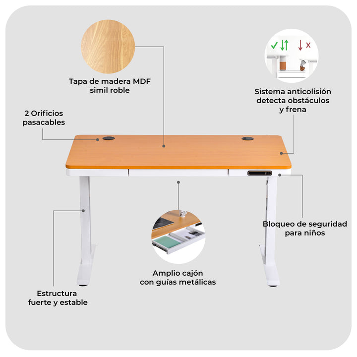 Escritorio Eléctrico Elevable Oak Pro
