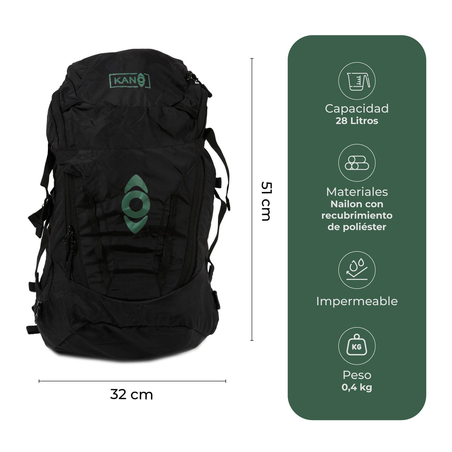 Mochila Outdoor 28L Laguna Verde
