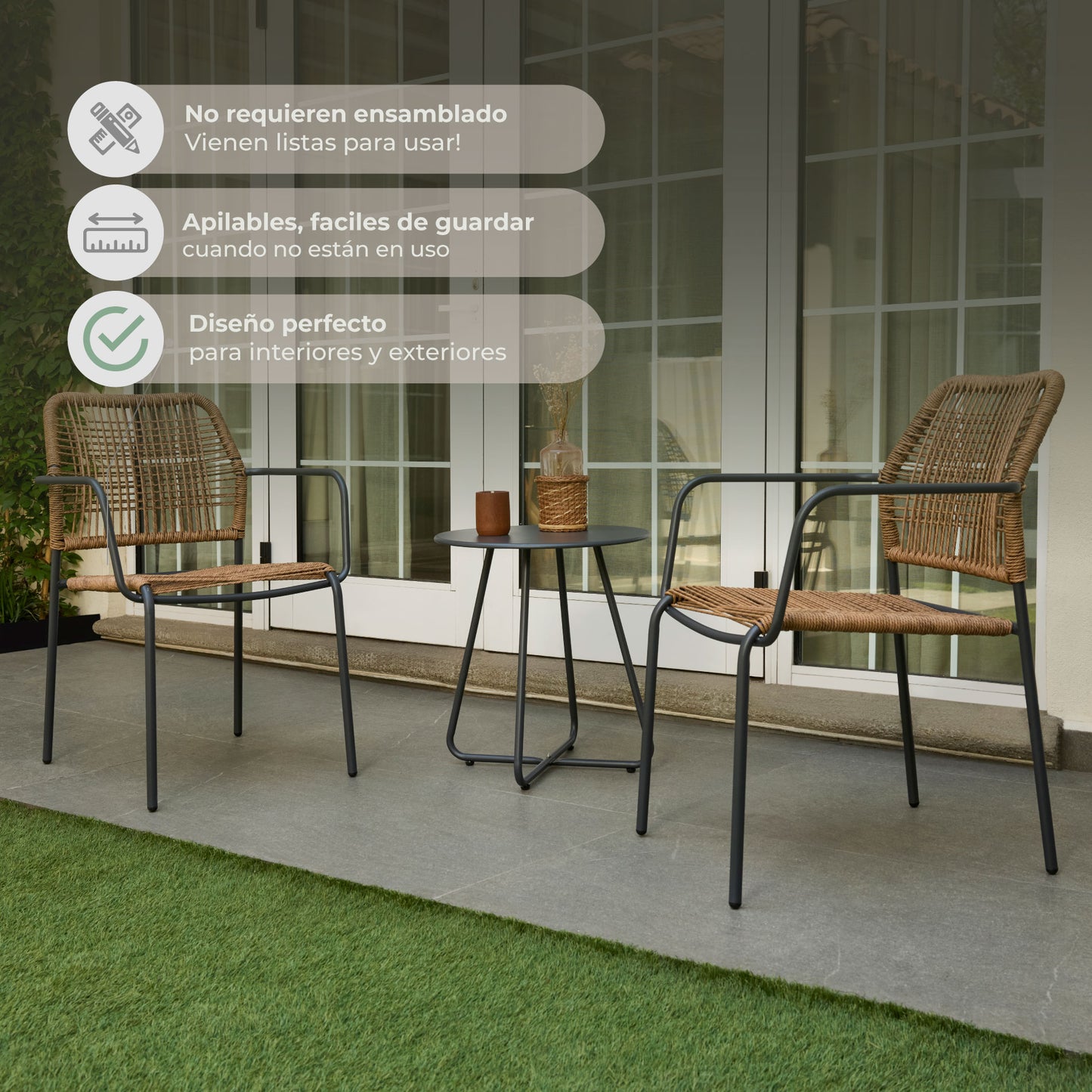 Set Exterior de Mesa y Sillas Luan