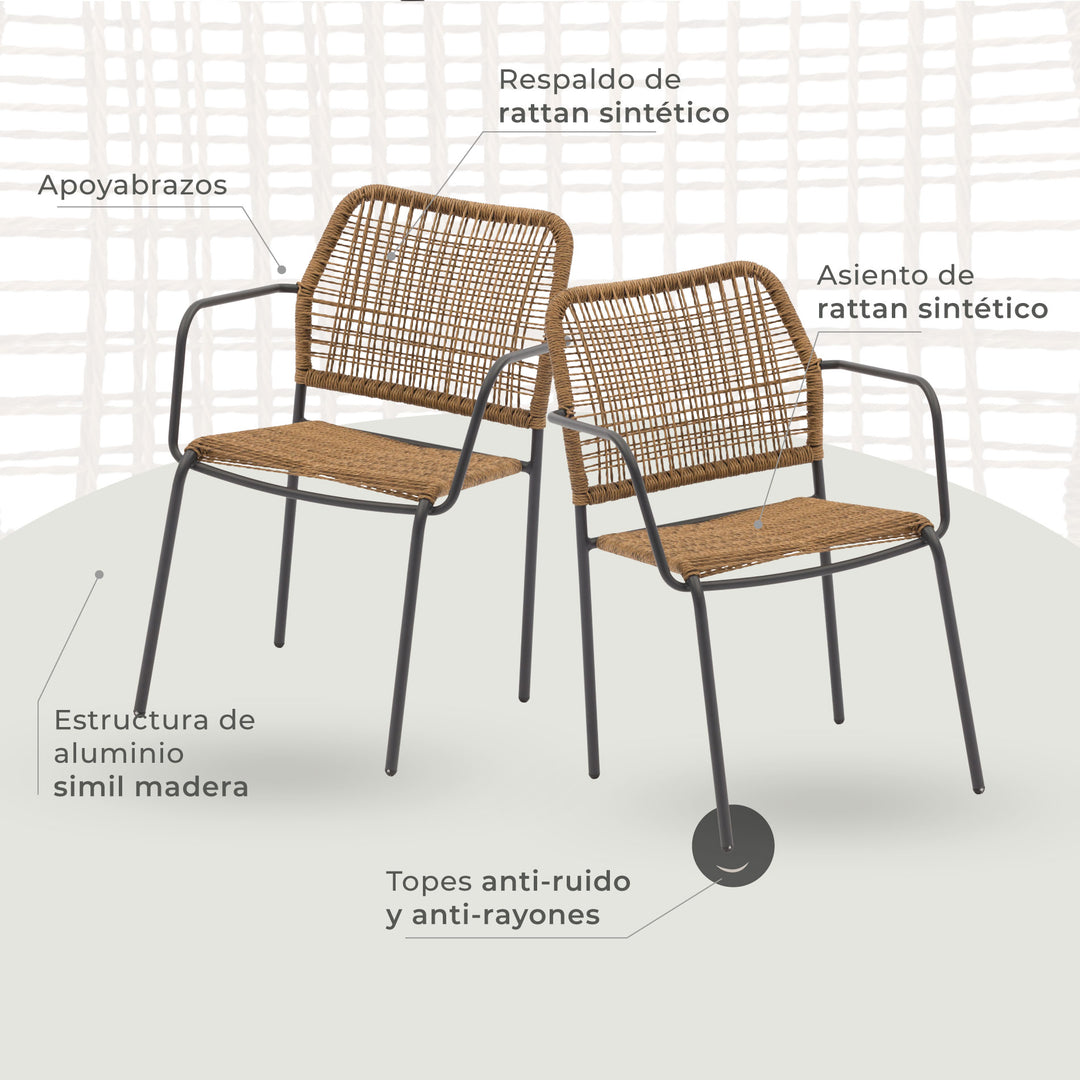 Set Exterior de Mesa y Sillas Luan