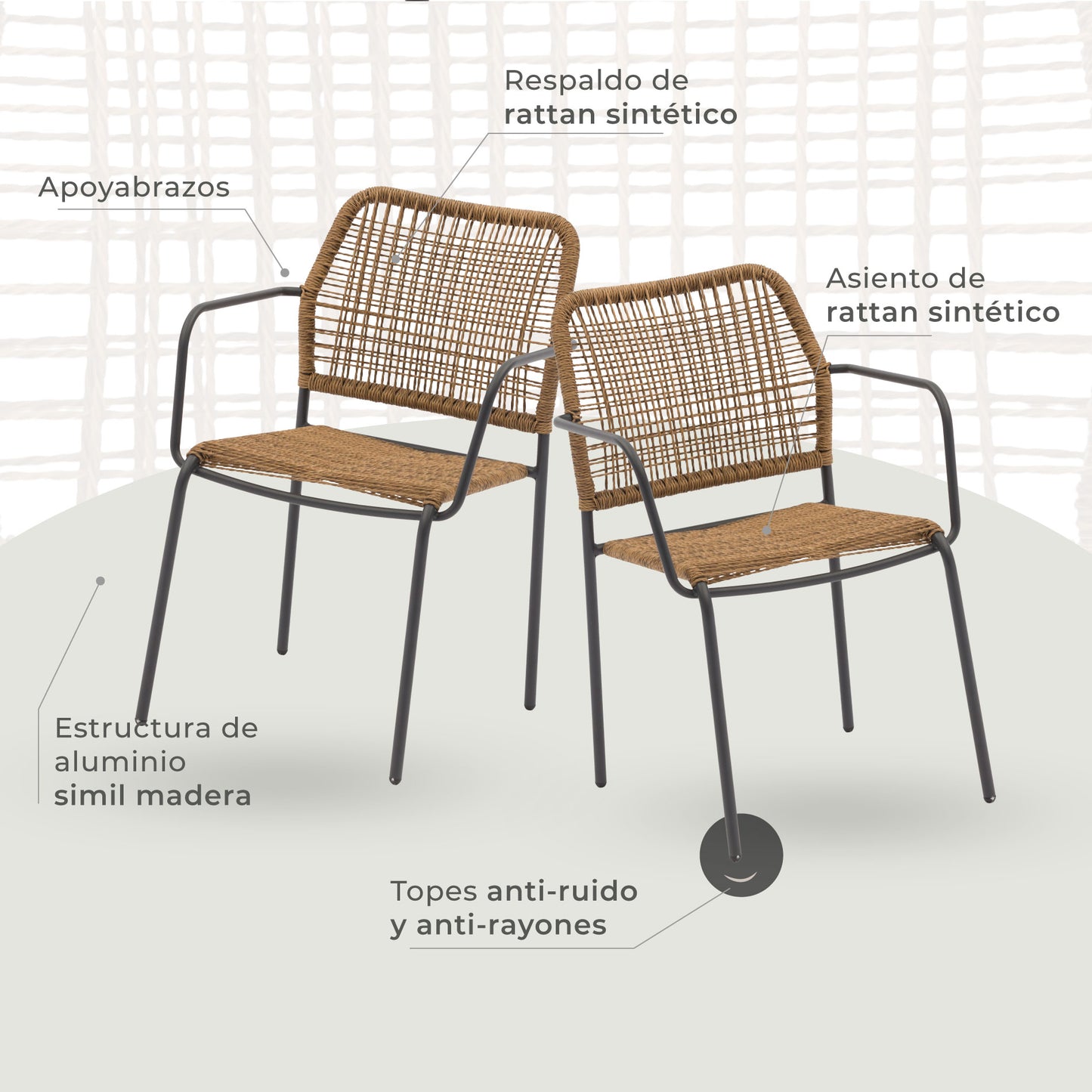 Set Exterior de Mesa y Sillas Luan