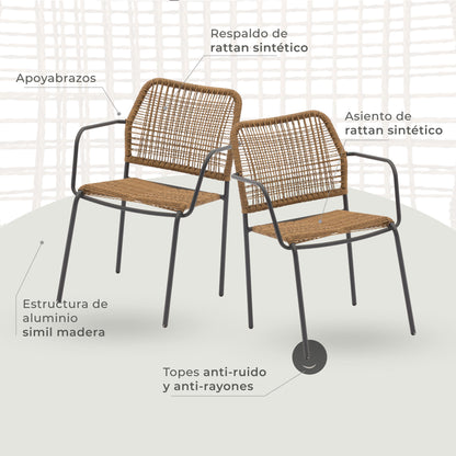 Set Exterior de Mesa y Sillas Luan