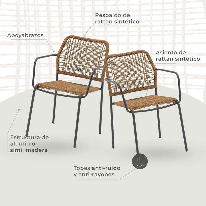 Set Exterior de Mesa y Sillas Luan