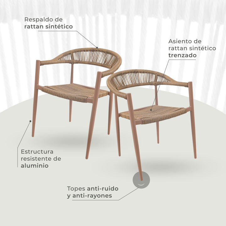 Silla de Exterior Malaki Marrón